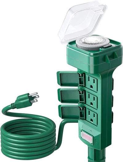 TIMERMATIC Outdoor Power Stake Waterproof 24-timmars mekanisk ljustimer